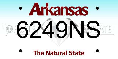 6249NS Arkansas License Plate