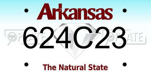624C23 Arkansas License Plate