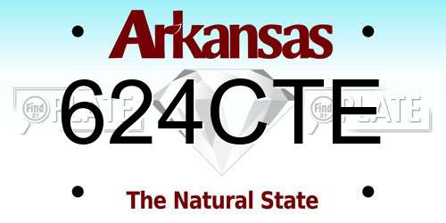 624CTE Arkansas License Plate