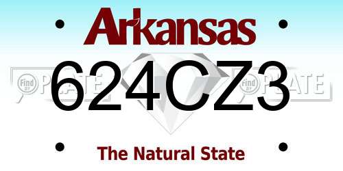 624CZ3 Arkansas License Plate