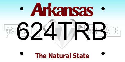624TRB Arkansas License Plate