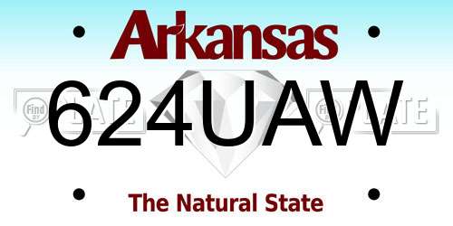 624UAW Arkansas License Plate