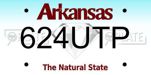 624UTP Arkansas License Plate