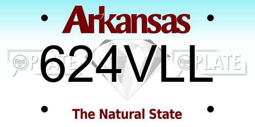 624VLL Arkansas License Plate