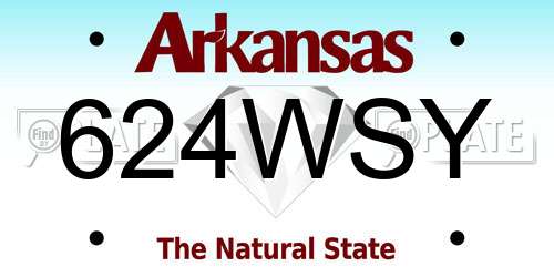 624WSY Arkansas License Plate