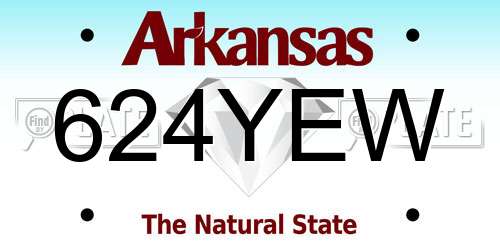 624YEW Arkansas License Plate