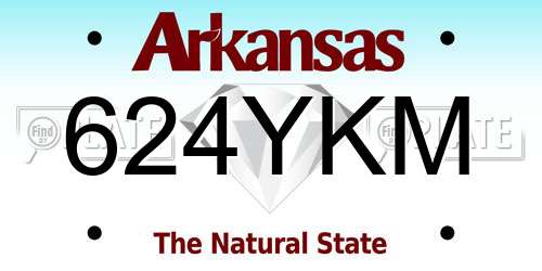 624YKM Arkansas License Plate
