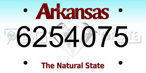 6254075 Arkansas License Plate