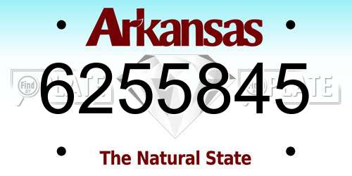 6255845 Arkansas License Plate