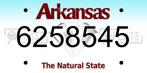 6258545 Arkansas License Plate