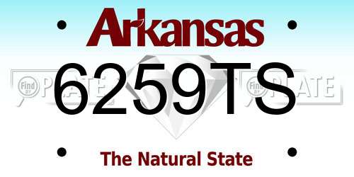 6259TS Arkansas License Plate