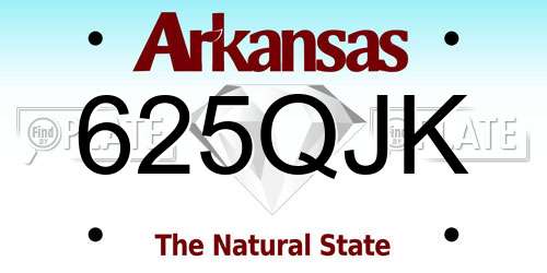 625QJK Arkansas License Plate