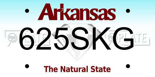 625SKG Arkansas License Plate