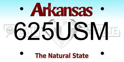 625USM Arkansas License Plate