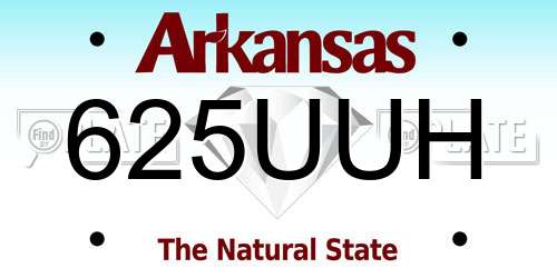 625UUH Arkansas License Plate