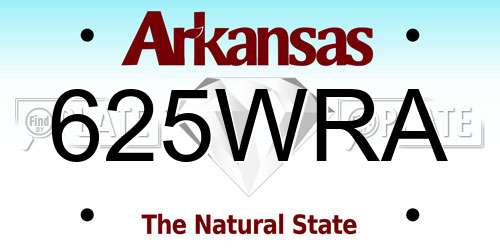 625WRA Arkansas License Plate