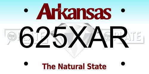 625XAR Arkansas License Plate