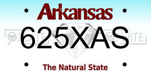 625XAS Arkansas License Plate