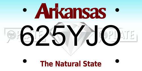 625YJO Arkansas License Plate