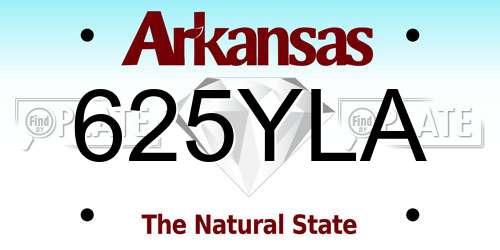 625YLA Arkansas License Plate