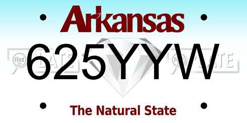 625YYW Arkansas License Plate