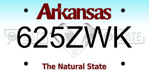 625ZWK Arkansas License Plate