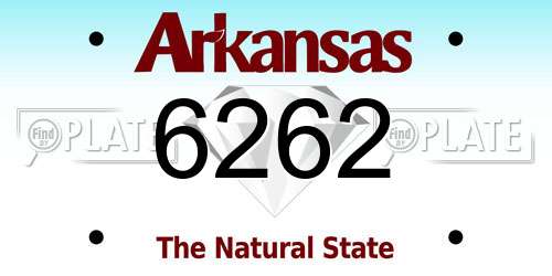 6262 Arkansas License Plate