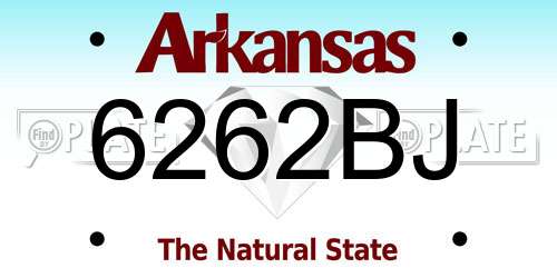 6262BJ Arkansas License Plate