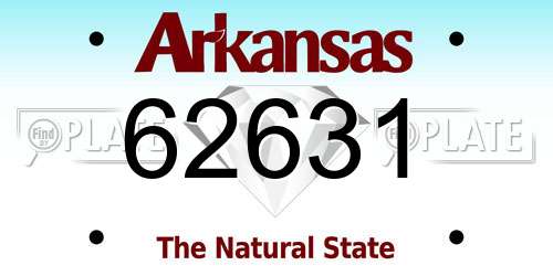 62631 Arkansas License Plate