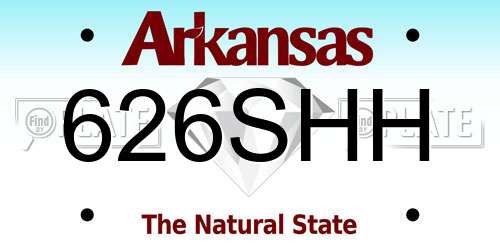 626SHH Arkansas License Plate