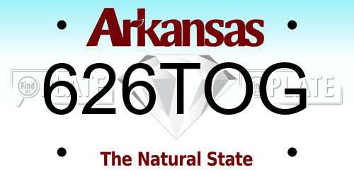 626TOG Arkansas License Plate