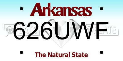 626UWF Arkansas License Plate
