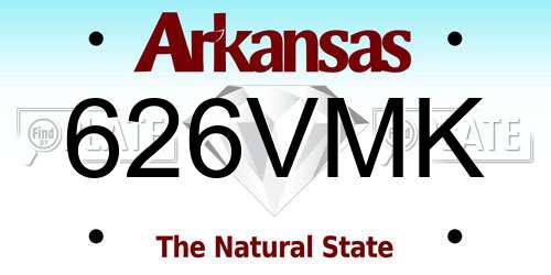 626VMK Arkansas License Plate