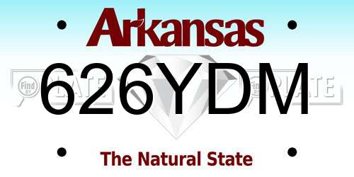 626YDM Arkansas License Plate