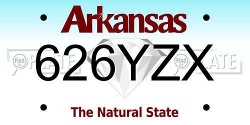 626YZX Arkansas License Plate