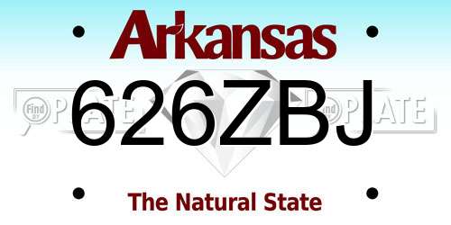 626ZBJ Arkansas License Plate