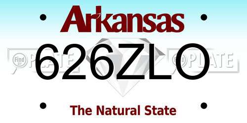 626ZLO Arkansas License Plate