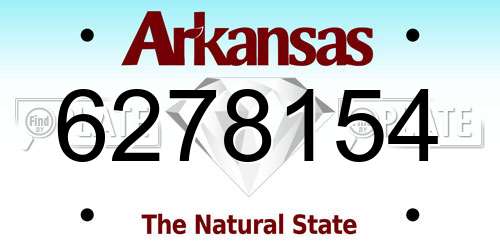 6278154 Arkansas License Plate