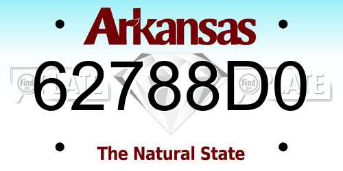 62788D0 Arkansas License Plate