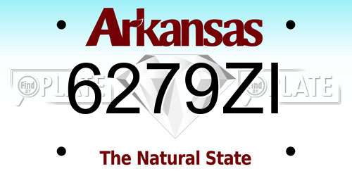 6279ZI Arkansas License Plate
