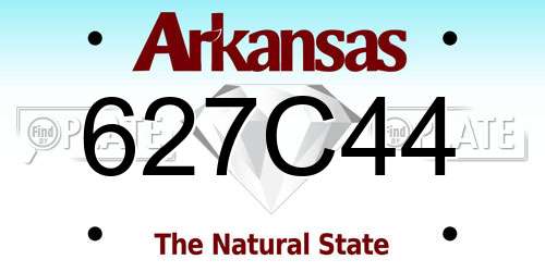 627C44 Arkansas License Plate
