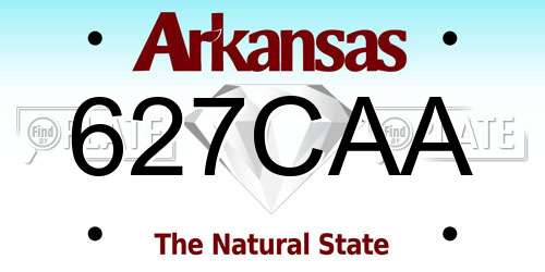 627CAA Arkansas License Plate