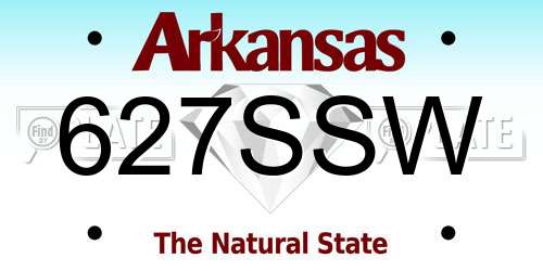 627SSW Arkansas License Plate