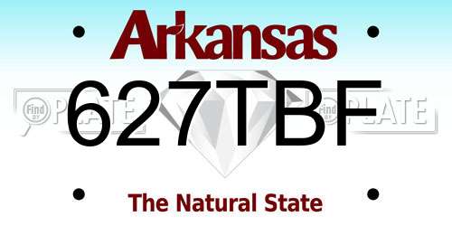 627TBF Arkansas License Plate