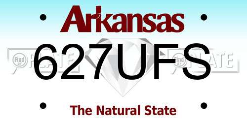 627UFS Arkansas License Plate