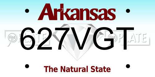 627VGT Arkansas License Plate