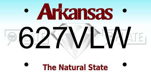 627VLW Arkansas License Plate