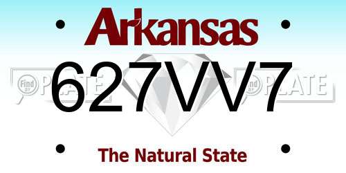 627VV7 Arkansas License Plate