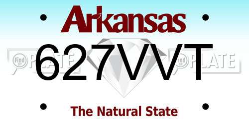 627VVT Arkansas License Plate