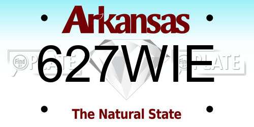 627WIE Arkansas License Plate
